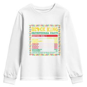 Juneteenth Youth Sweatshirt Black King Nutritional Facts African American Dad Men TS09 White Print Your Wear