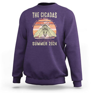 The Cicada Reunion U.S Tour 2024 Sweatshirt Broods XIII & XIX Summer Cicadas Concert Fest TS09 Purple Print Your Wear