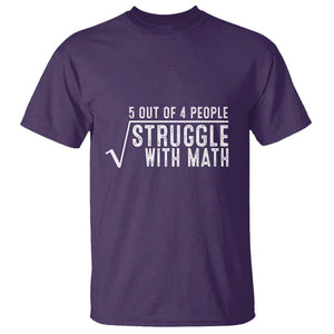 Funny 5 of 4 People Struggle With Math T Shirt TS09 Purple Print Your Wear