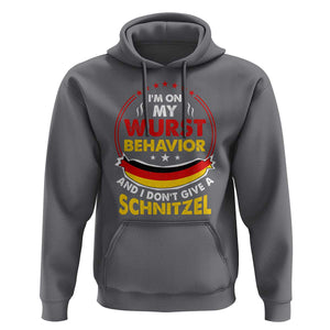 Oktoberfest Hoodie On My Wurst Behavior I Dont Give A Schnitzel German Beer TS09 Charcoal Print Your Wear
