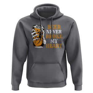 Funny Beer Lover Hoodie Beer Never Broke My Heart TS09 Charcoal Print Your Wear