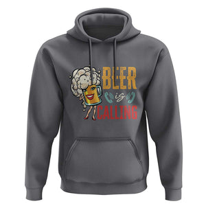 Funny Beer Is Calling Hoodie TS09 Charcoal Print Your Wear