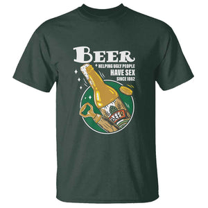 Funny Beer Lover T Shirt Beer Helping Ugly People Have Sex Since 1862 TS09 Dark Forest Green Print Your Wear
