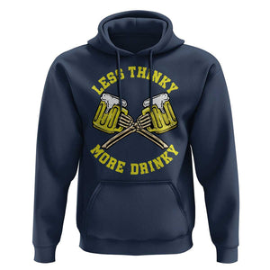Funny Beer Lover Hoodie Less Thinky More Drinky Skeleton TS09 Navy Print Your Wear