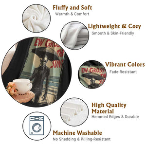 Funny Vampire Throw Blanket Ew Gross The Sun Sunny Beach Trip Halloween TS09 Print Your Wear