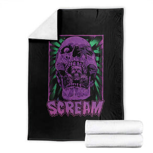 Horror Halloween Throw Blanket Scream Creepy Skull TS09 Black Print Your Wear