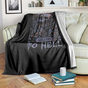 Horror Halloween Throw Blanket Welcome To Hell Creepy Skull TS09 Print Your Wear