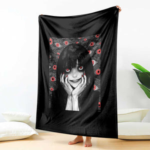 Horror Anime Girl Manga Creepy Halloween Throw Blanket TS09 Print Your Wear