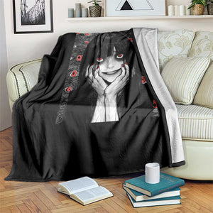 Horror Anime Girl Manga Creepy Halloween Throw Blanket TS09 Print Your Wear