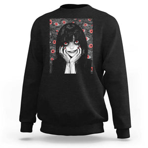 Horror Anime Girl Manga Creepy Halloween Sweatshirt TS09 Black Print Your Wear