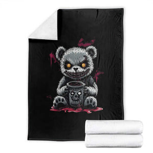 Emo Bear Coffee Creepy Halloween Throw Blanket TS09 Black Print Your Wear