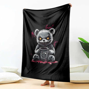 Emo Bear Coffee Creepy Halloween Throw Blanket TS09 Print Your Wear