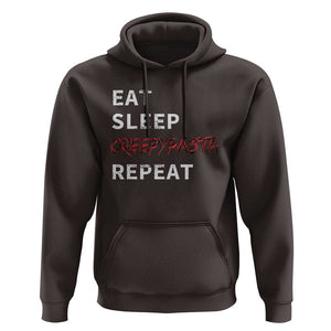 Horror Movie Lover Hoodie Eat Sleep Creepypasta Repeat TS09 Dark Chocolate Print Your Wear