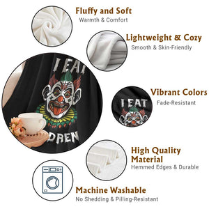 Halloween Clown Throw Blanket I Eat Children Spooky Mask TS09 Print Your Wear