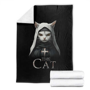 Halloween Cat Throw Blanket The Cat Nun Spooky TS09 Black Print Your Wear