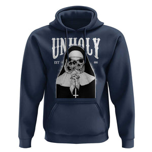 Unholy Nun Hoodie Skeleton Dirty Nun Creepy Halloween TS09 Navy Print Your Wear