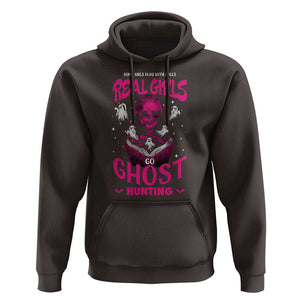 Real Girls Go Ghost Hunting Hoodie Paranormal Investigator Spooky Halloween TS09 Dark Chocolate Print Your Wear