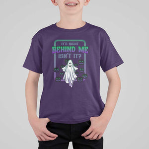 Funny Halloween Ghost Hunter T Shirt For Kid It's Right Behind Me Isn't It TS09 Purple Print Your Wear