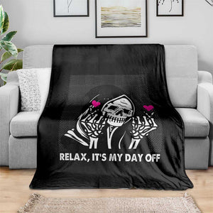 Funny Grim Reaper Throw Blanket Relax It's My Day Off Halloween TS09 Print Your Wear