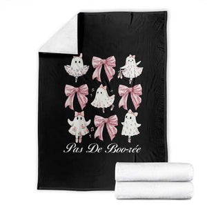 Coquette Halloween Throw Blanket Pas De Boo-rée Ghost Ballerina TS09 Black Print Your Wear