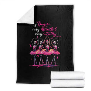Ballerina Halloween Throw Blanket Very Demure Very Mindful Very Cutesy Skeleton Coquette TS09 Black Print Your Wear