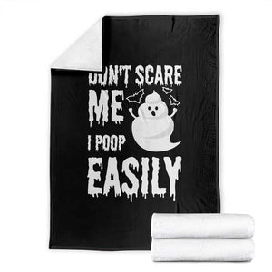 Funny Halloween Throw Blanket Don't Scare Me I Poop Easily TS09 Black Print Your Wear