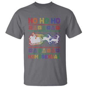 Funny Christmas LGBT T Shirt Ho Ho Ho Homosexual TS09 Charcoal Print Your Wear