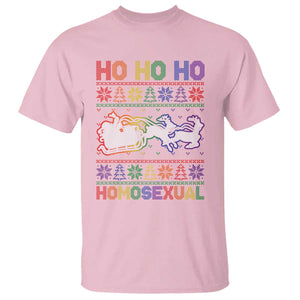 Funny Christmas LGBT T Shirt Ho Ho Ho Homosexual TS09 Light Pink Print Your Wear