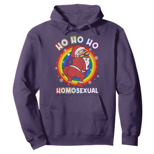 Funny Christmas LGBT Hoodie Santa Ho Ho Ho Homosexual TS09 Purple Print Your Wear