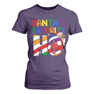 Funny Christmas LGBT T Shirt For Women Santas Favorite Ho Rainbow TS09 Purple Print Your Wear