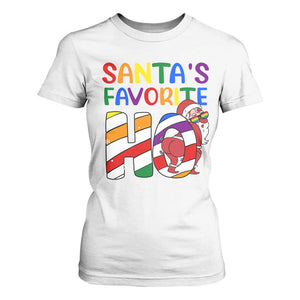 Funny Christmas LGBT T Shirt For Women Santas Favorite Ho Rainbow TS09 White Print Your Wear