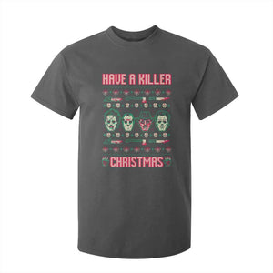 Horror Xmas T Shirt For Kid Have A Killer Christmas Horror Characters TS09 Dark Heather Print Your Wear
