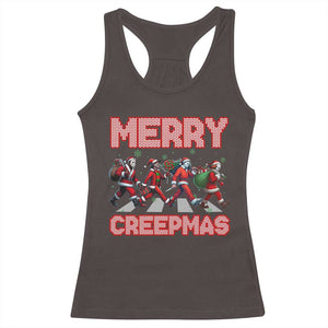 Horror Christmas Racerback Tank Top Merry Creepmas Horror Characters TS09 Dark Chocolate Print Your Wear