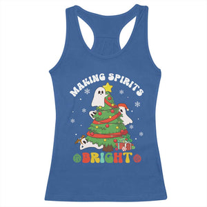 Gothic Xmas Racerback Tank Top Making Spirits Bright Cute Ghost Christmas Tree TS09 Royal Blue Print Your Wear