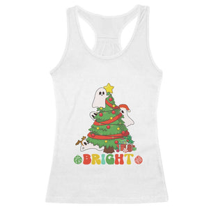 Gothic Xmas Racerback Tank Top Making Spirits Bright Cute Ghost Christmas Tree TS09 White Print Your Wear