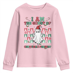 Funny Xmas Youth Sweatshirt I Am The Ghost Of Christmas Present TS09 Light Pink Print Your Wear