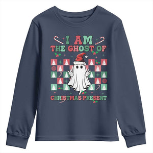 Funny Xmas Youth Sweatshirt I Am The Ghost Of Christmas Present TS09 Navy Print Your Wear