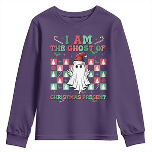 Funny Xmas Youth Sweatshirt I Am The Ghost Of Christmas Present TS09 Purple Print Your Wear