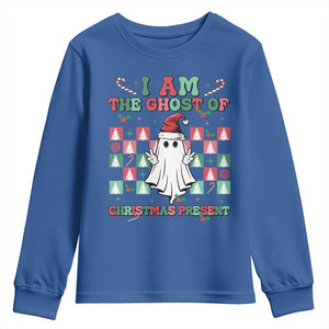 Funny Xmas Youth Sweatshirt I Am The Ghost Of Christmas Present TS09 Royal Blue Print Your Wear