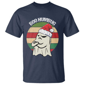 Gothic Xmas T Shirt Boo Humbug Santa Ghost TS09 Navy Print Your Wear