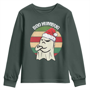 Gothic Xmas Youth Sweatshirt Boo Humbug Santa Ghost TS09 Dark Forest Green Print Your Wear