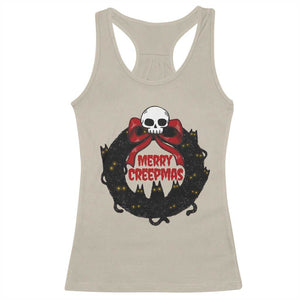 Gothic Christmas Racerback Tank Top Merry Creepmas Cat Wreath TS09 Sand Print Your Wear