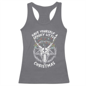 Gothic Xmas Racerback Tank Top Have Yourself A Scary Little Christmas Satan Pentagram TS09 Charcoal Print Your Wear