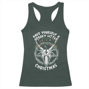 Gothic Xmas Racerback Tank Top Have Yourself A Scary Little Christmas Satan Pentagram TS09 Dark Forest Green Print Your Wear