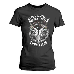 Gothic Xmas T Shirt For Women Have Yourself A Scary Little Christmas Satan Pentagram TS09 Black Print Your Wear