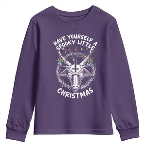 Gothic Xmas Youth Sweatshirt Have Yourself A Scary Little Christmas Satan Pentagram TS09 Purple Print Your Wear