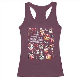 Gothic Xmas Racerback Tank Top Have Yourself A Scary Little Christmas TS09 Maroon Print Your Wear