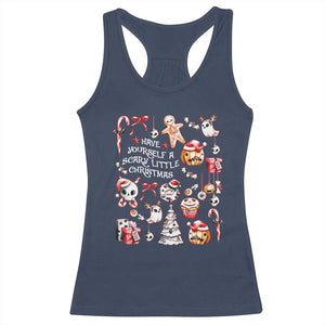 Gothic Xmas Racerback Tank Top Have Yourself A Scary Little Christmas TS09 Navy Print Your Wear