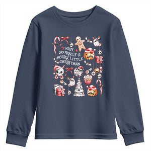 Gothic Xmas Youth Sweatshirt Have Yourself A Scary Little Christmas TS09 Navy Print Your Wear