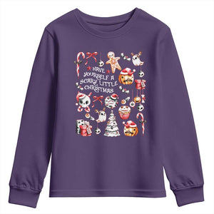 Gothic Xmas Youth Sweatshirt Have Yourself A Scary Little Christmas TS09 Purple Print Your Wear